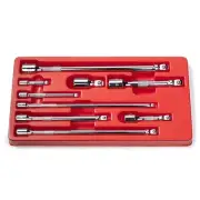 00249A Wobble Extension Bar Set | 9 Piece | 1/4”, 3/8”, 1/2” Drives | Cr-V Steel