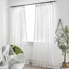 Off White Sheer Curtains 96 Inches Long 2 Panels Pinch Pleated Sheer Curtains...