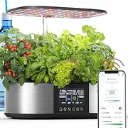 21 Pods Hydroponics Growing System, Smart Herb Garden Kit，Indoor Gardening System with 4.8in LCD Screen, 36W LED Grow Lights, Height Adjustable, for Home, Kitchen, Vegetables