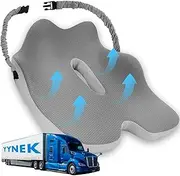 X-Large Seat Cushion for Truck Driver, Upgraded Truck Seat Cushion for Long-Term Driving Back Support & Pain Relief, Greater Memory Foam with Non-Slip Washable Cover, Relieves Truck Car Sitting & Pain