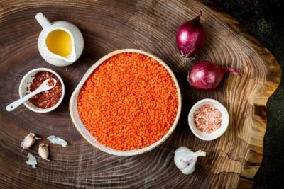 Red Lentil - Masoor Dhal Dry Raw Fresh Red Dhal Pure Organic Orange Color