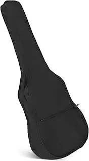 Vaguelly Guitar Bag with Strap Sturdy Side Zipper Front Pocket for Acoustic and Electric Guitars Black