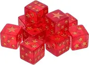BRIGHTFUFU Star Pattern Dice Set 10pcs Large Mini Dice Resin Board Game Accessories Translucent for Fun Game Nights