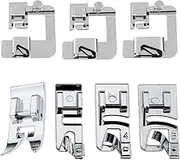 7PCS Sewing Presser Foot Kit Includes 6PCS Rolled Hem Presser Foot and 1PCS Universal General Purpose Zig Zag Foot for Most Low Shank Snap-On Singer, Brother, Babylock, Janome Sewing Machines