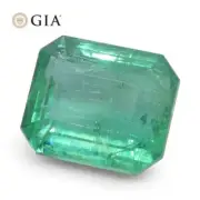 6.59ct Octagonal/Emerald Cut Green Emerald GIA Certified Zambia (F2)