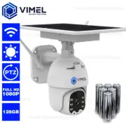 WIFI Security Camera Solar Powered 128GB Home PTZ PIR Rechargeable Battery
