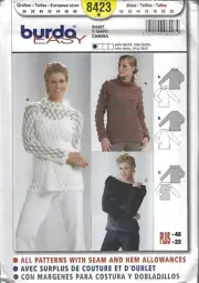 Burda 8423 Sewing Pattern - Blouse/Shirt - Misses Sizes 10-22- Brand New - Uncut