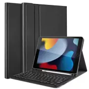 For iPad 9th/8th/7th Gen Keyboard Case Leather Stand Shockproof Folio Cover