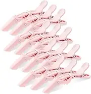 Havawish 12 Pcs Alligator Clips for Hair Styling Matte Alligator Crocodile Clips for Women Hair Sectioning(Blush)