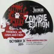 JAILBREAK BREWING, ZOMBIE EDITION, MUD DOG RUN Beer COASTER, Mat, MARYLAND 2015