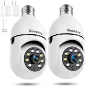 2K/3MP Light Bulb Security Camera 2 Pieces Alexa Light Bulb E27 Home WiFi Sec...