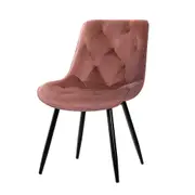 Set of 2 Velvet Starlyn Dining Chairs - Pink