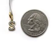 New DAVID YURMAN 8mm Petite Gold & Enamel S Initial Pendant