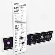 WOWNOVA 8.8" Computer Temp Monitor (Dynamic Theme Supported), 1 Click 1 Cable to Get Started Quickly PC Temperature Display Sensor Panel IPS Mini Secondary Screen CPU RAM HDD Data FPS Monitor (White)