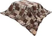 Arie Kotatsu Futon, Stylish, Smooth Texture, Country Nordic 4, Brown, Width 74.8 x Depth 74.8 inches (190 x 190 cm)