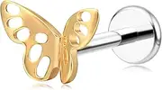 [limerencia] F136 Hypoallergenic Titanium Flat Back Stud,G23 Implant Grade Press Fit Threadless Earrings 20g 6mm 8mm Push Pin Tragus Cartilage Helix Conch Nose Piercing(1PC)
