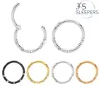 Pairs & Singles G23 Titanium Gem Hinged Segment Hoop Ear Nose Lip Ring Earrings