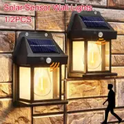 LED Solar Wall Lantern Waterproof Outdoor Sensor Lights Garden Security Lamp
