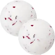 minkissy 2pcs Ball Organic for Skin Care Spa - Rainbow Bath Balls Glitter Bath Round Bath Baby Bath Fizzer Bath Milk L- Take a Bath White Sea ​​salt