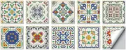10PCS European Style Tile Stickers, Morbuy Waterproof Peel and Stick Backsplash Stick on Tiles PVC Self Adhesive Wall Tiles Oil Proof Tile Stickers DIY Decals (20x20cm,Colorful Ethnic Style)
