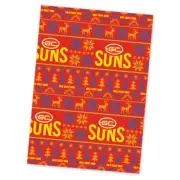 Gold Coast Suns AFL Xmas Team Logo Wrapping Paper Giftwrap