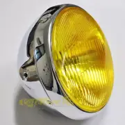 Headlight Clubman Chrome-Plated Parabola Yellow cafe racer vintage