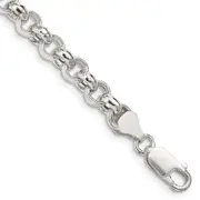 7 Inch Sterling Silver 6.5mm Semi-Solid Rolo Chain