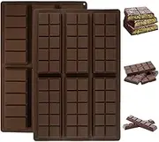 TKINRIC 2PCS Deep Chocolate Moulds,Silicone Chocolate Mold Bar,Dubai Pistachio Chocolate Bar for Stuffed Chocolate bar, Wax Melt, Candy Bar Molds (5 Snap+10 Snap)
