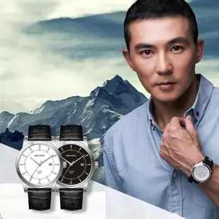 RHYTHM 麗聲 極簡設計簡約乾淨日期顯示皮革手錶-GS1601(商務業務時尚手錶)