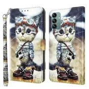 For Samsung Galaxy A04s 3D Painted Leather Phone Case