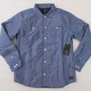 RVCA Chainmail Quilted Blue Button Up Shirt Jacket Men's Large