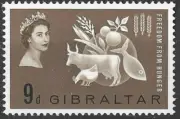 GIBRALTAR/1963/MNH/SC#161/ QUEEN ELIZABETH II / QEII / FREEDOM FROM HUNGER ISSUE