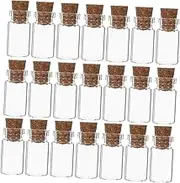 EXQUIMEUBLE 24Pcs Mini Glass Bottles with Cork Stoppers Small Wishing Vials for DIY Crafts Decorative Glass Jars for Storing Candies Smooth Texture for Parties and Events