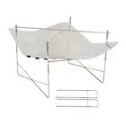 Camping Fire Pit BBQ Grill Rack Cooking Pot Holder Practical Folding Rack for