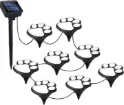 Paw Print Solar Lights – Solar String Lights Outdoor Waterproof LED (Set of 8),