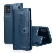 For Samsung Galaxy A51 Case SupRShield Luxury Wallet Leather Flip Magnetic Stand Case Cover (Navy Blue)