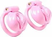 3D Printed Lightweight Pink Cage Small Male Chastity Devices Lock 4 Rings (S)