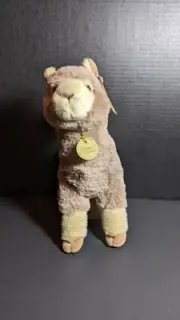 Aurora Miyoni Plush Alpaca Stuffed Animal 12” Tan Color Wool New With Tags
