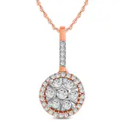 0.17 CT. T.W. Composite Natural Diamond Frame Pendant in 10K Rose Gold