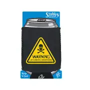 Warning Currently Unsupervised - Novelty Funny Gift Stubby Holder With Base