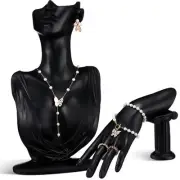 2 Pcs Jewelry Mannequin Display Set Necklace Bust Mannequin Earring Stand Han...