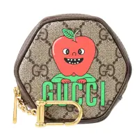 在飛比找momo購物網優惠-【GUCCI 古馳】限定插畫家聯名款經典雙G緹花拉鍊鑰匙零錢