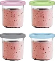 Ice Cream Storage Containers | Reusable Round Dishwasher Safe Box 4X - Homemade Dessert Canister Meal Preparation Containers With Lids Airtight For Baby Food