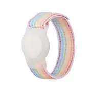 Nevenka Protective Case for Air Tag GPS Tracker Holder with Nylon Bracelet-Rainbow B