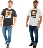 Timberland Men's Square Stack Logo Short Sleeve T-Shirt