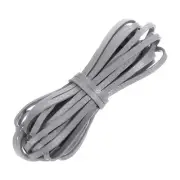Flat Leather Cord, 5.5 Yard 4mm Leather String Strips for DIY Crafts Grey