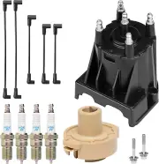 NGK BPR6EFS Spark Plugs Tune-Up Kit with Distributor Cap & Rotor