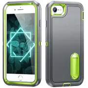 MCC Shockproof iPhone 6 6s Case Cover Heavy Duty with Stand Apple iPhone6 [Grey+Green]