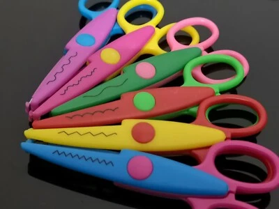 6Pcs Children Safety Scissors 6 Shaped Cutting Patterns Curved Edges Kid