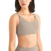 Nevenka Adjustable Straps Sports Bra High Support Yoga Crop Tank Tops-Gravel